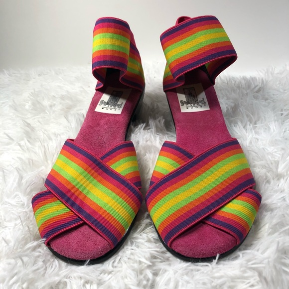 San Miguel Neon Pink Elastic Sandals Mexico - Picture 3 of 4